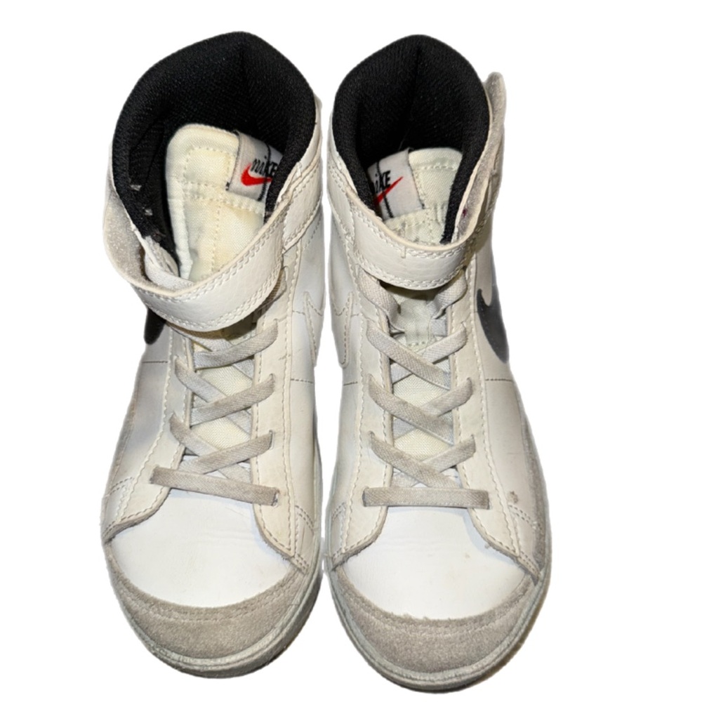 Nike White and Black Sneakers with High-Top Design